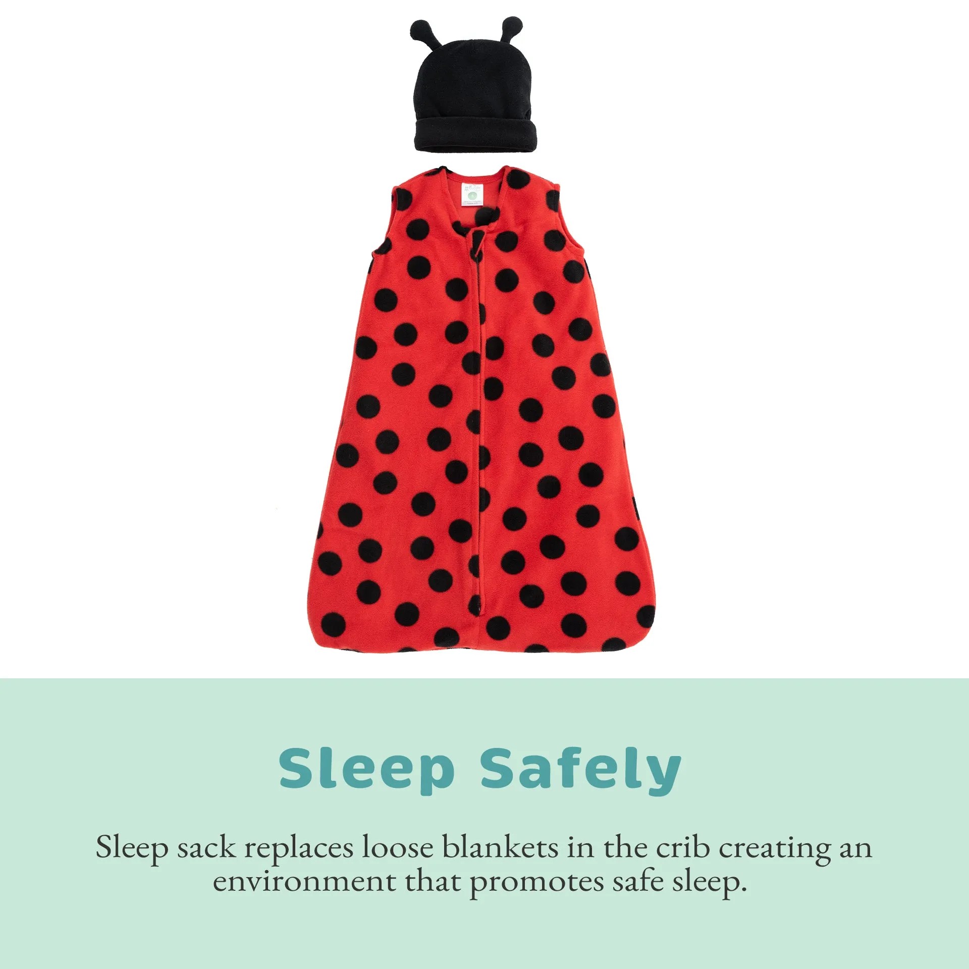 Ladybug Fleece Wearable Blanket