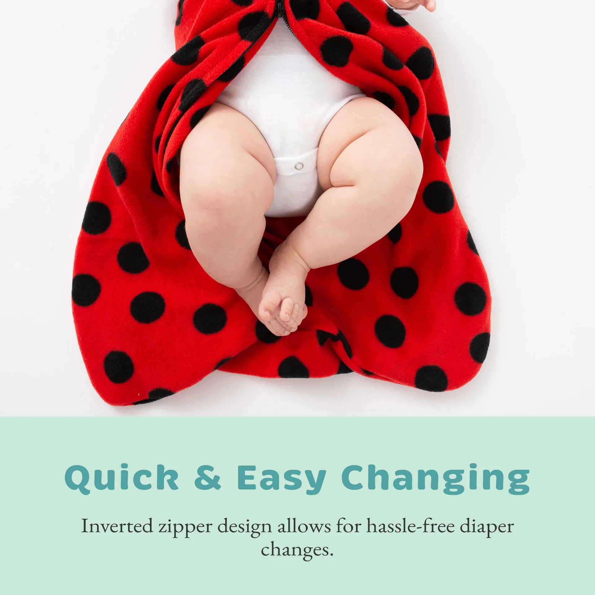 Ladybug Fleece Wearable Blanket