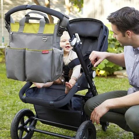 Monogrammed Diaper Bags Skip Hop Charcoal Lime Comes with 1 Free Burp Cloth
