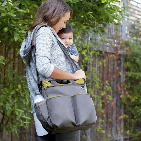 Monogrammed Diaper Bags Skip Hop Charcoal Lime Comes with 1 Free Burp Cloth
