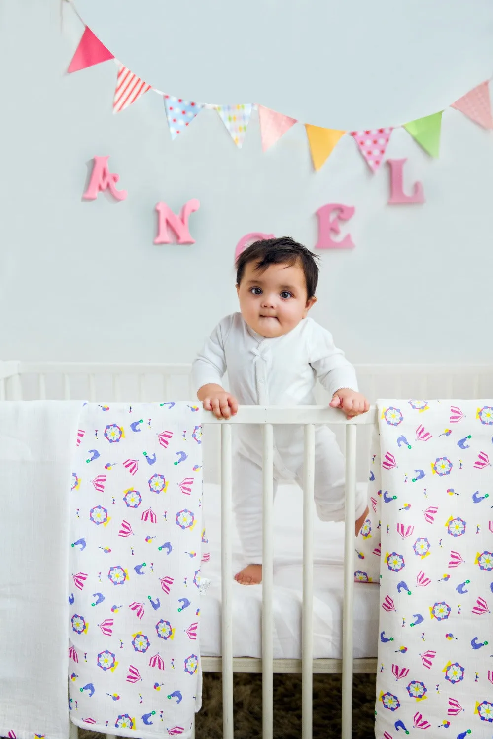 Muslin Swaddle - 2Pc Set - Carnival Rose Pink