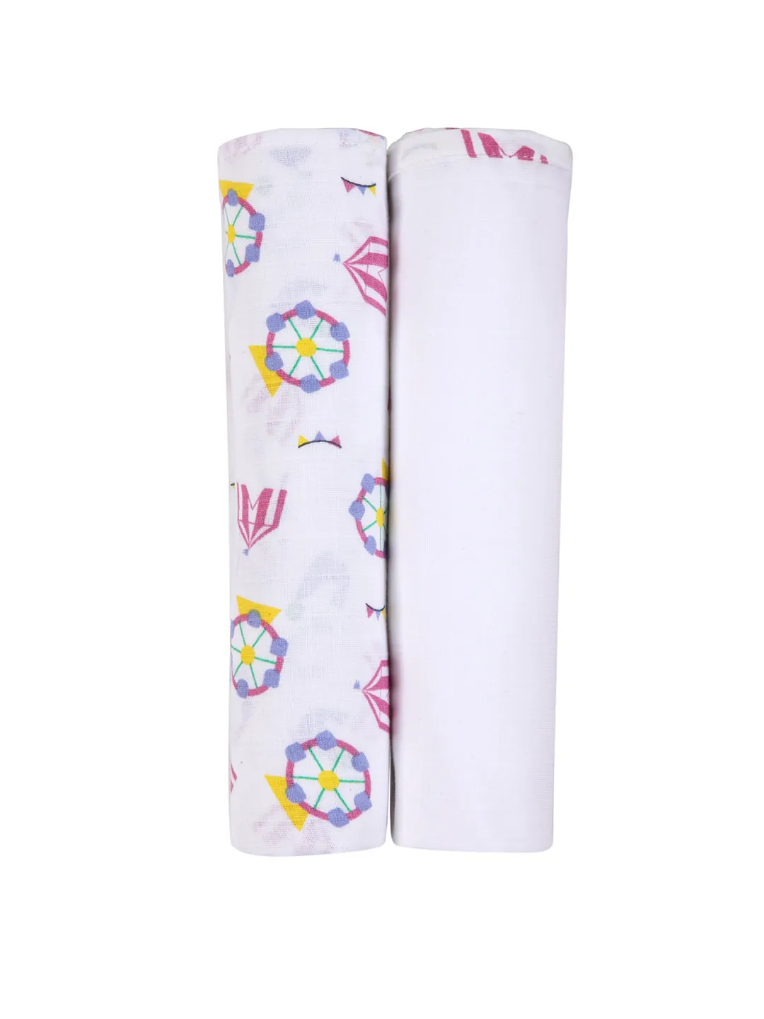 Muslin Swaddle - 2Pc Set - Carnival Rose Pink