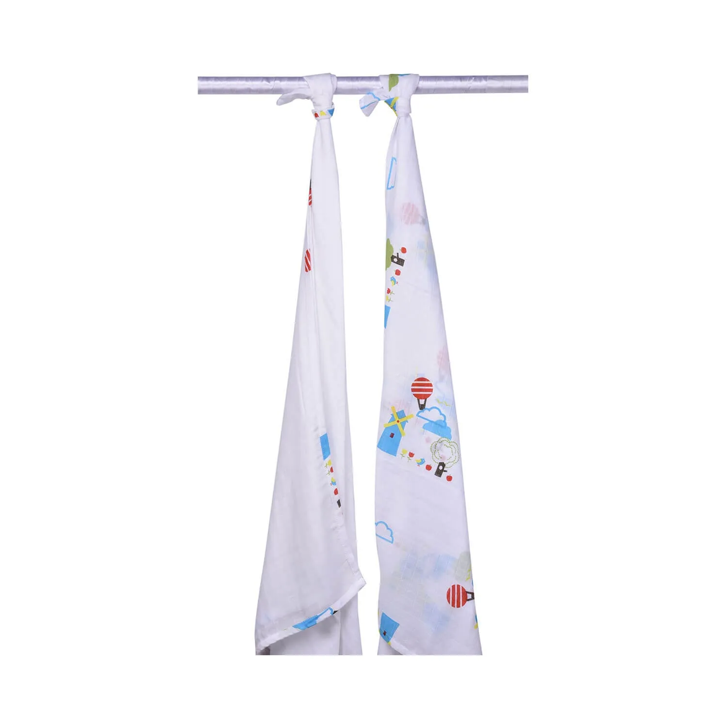Muslin Swaddle - 2Pc Set - Dutch Country Blue