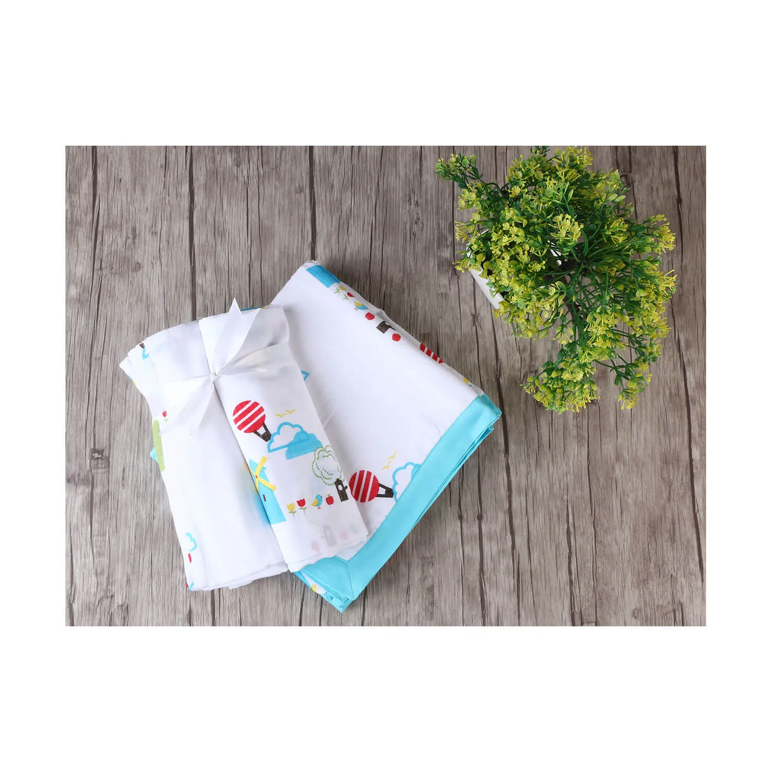 Muslin Swaddle - 2Pc Set - Dutch Country Blue