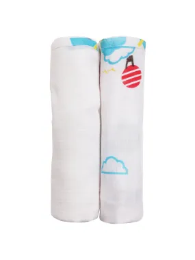 Muslin Swaddle - 2Pc Set - Dutch Country Blue