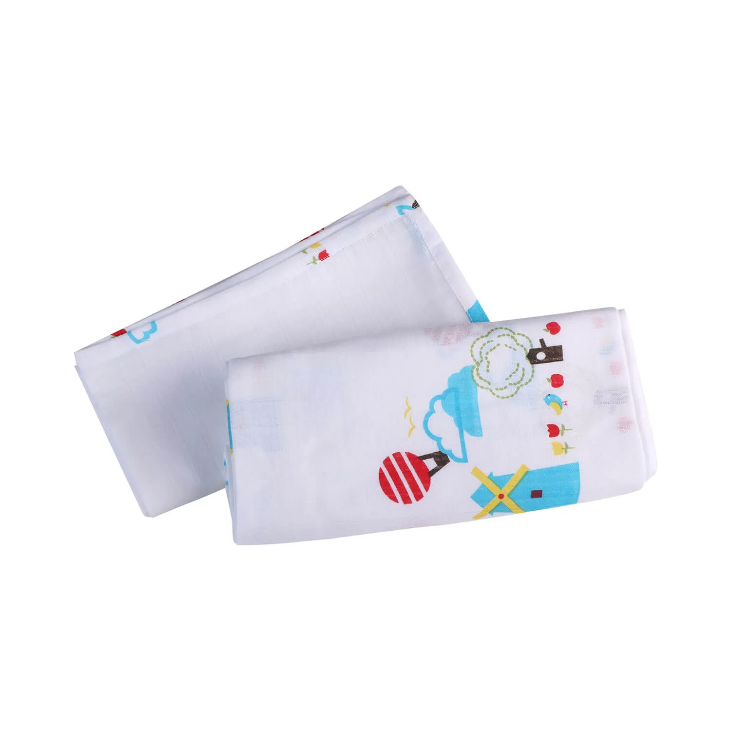 Muslin Swaddle - 2Pc Set - Dutch Country Blue