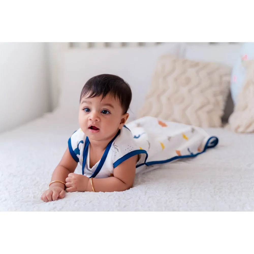 Navy Dino Printed Sleeping Bag