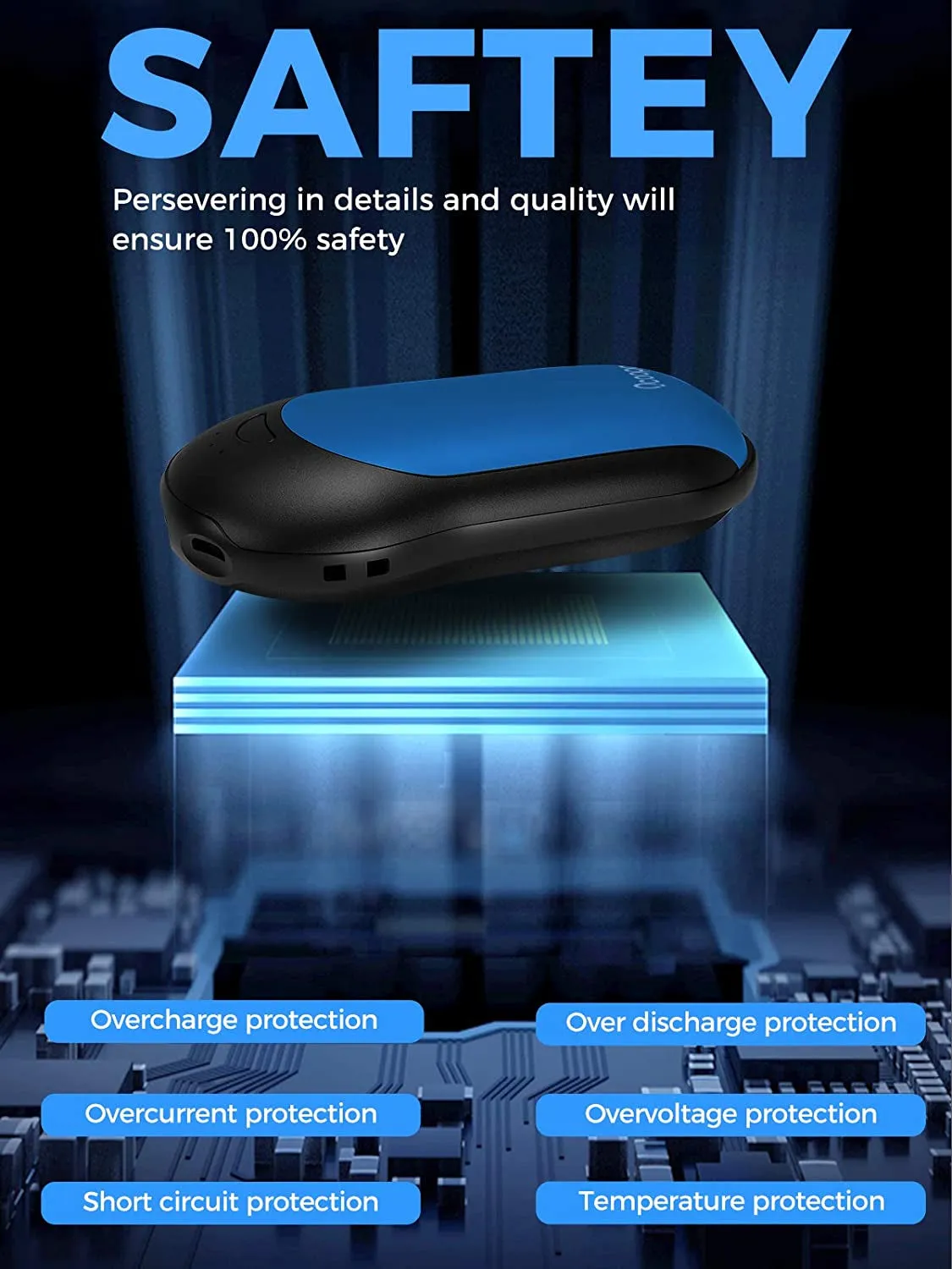 OCOOPA Rechargeable 10,000mAh Electric Hand Warmer - Long-Lasting 15-Hour Portable Heater for Men and Women, Ideal for Winter Warmth