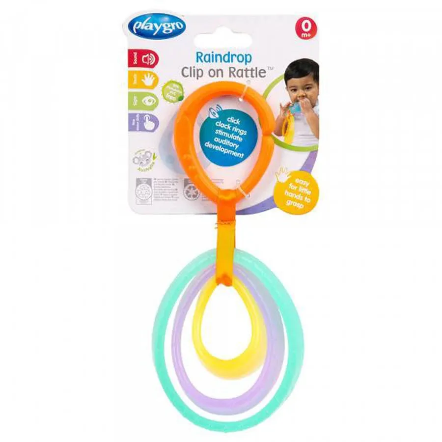 Playgro Raindrop Clip On Rattle