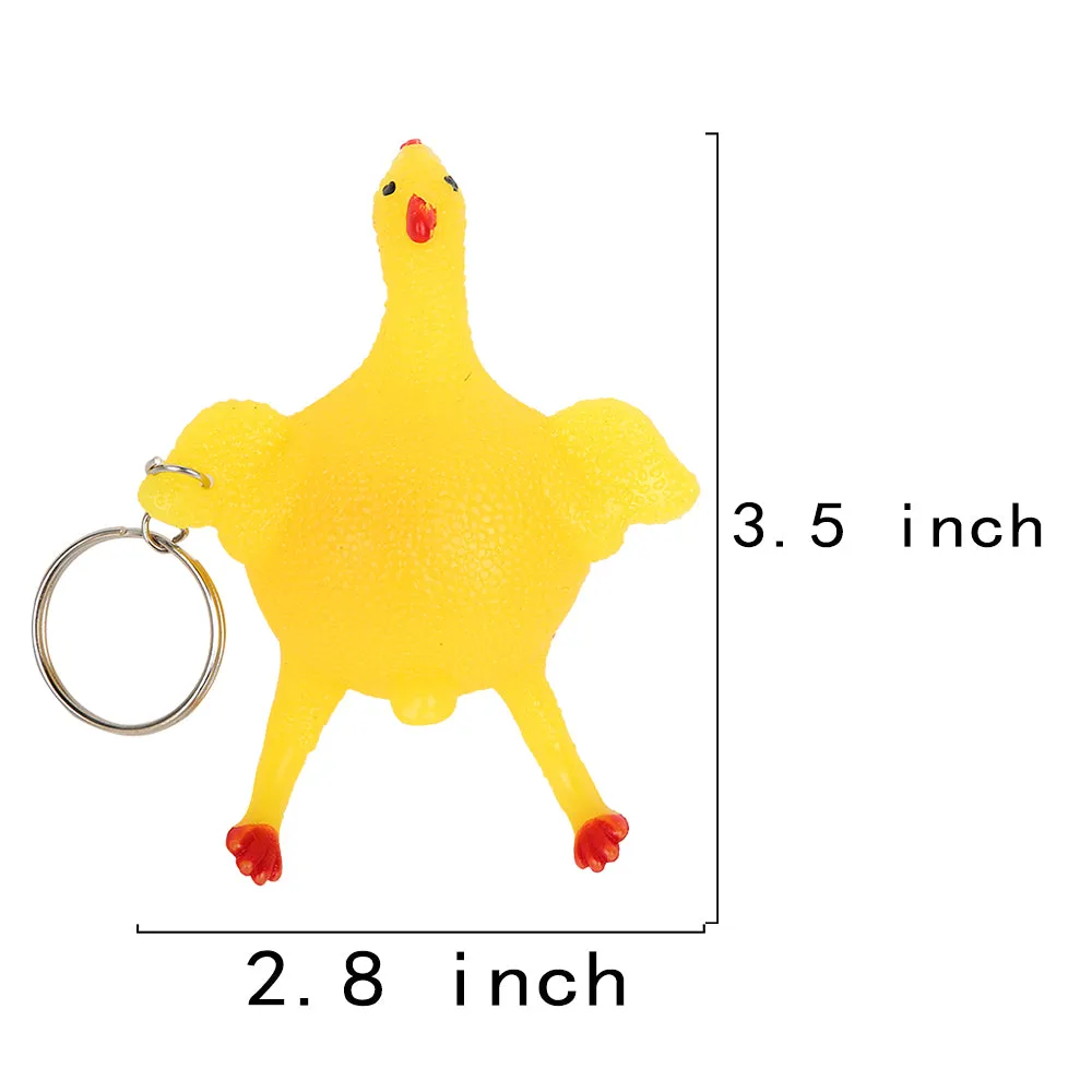PROLOSO Chicken Squishy Toys Keychains Key Rings for Stress Relief Squeezable Fidget Toy Key Chains 12 Pcs