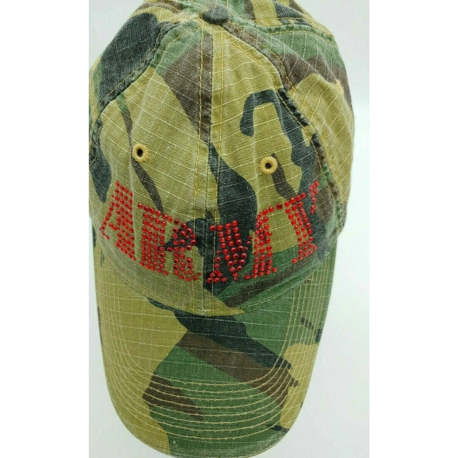 Red Rhinestone Décor Army letters on ranger Military Fan Outdoor Hat Cap