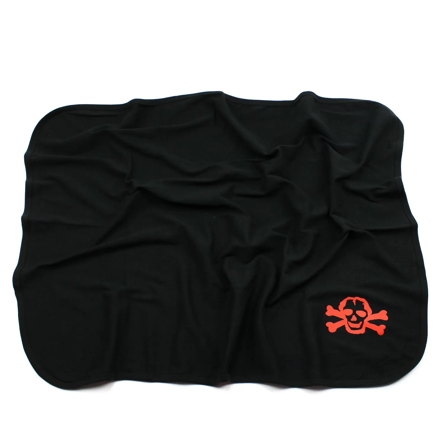 Red Scribble Skull Black Cotton Swaddling Receiving Blanket