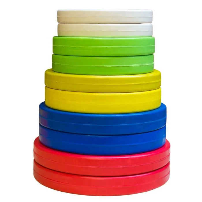 Rubber Coated Fractional Plate Set, Coloured - 15KG