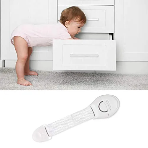 Safe-O-Kid- One Side Open Multi-Purpose Child Safety Lock- White (Pack of 2)