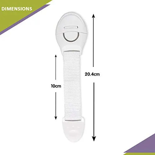 Safe-O-Kid- One Side Open Multi-Purpose Child Safety Lock- White (Pack of 2)