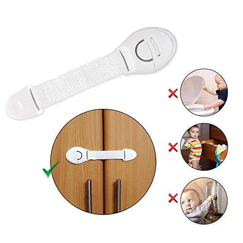 Safe-O-Kid- One Side Open Multi-Purpose Child Safety Lock- White (Pack of 2)