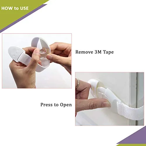 Safe-O-Kid- One Side Open Multi-Purpose Child Safety Lock- White (Pack of 2)