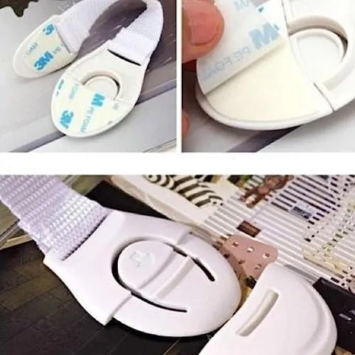 Safe-O-Kid- One Side Open Multi-Purpose Child Safety Lock- White (Pack of 4)