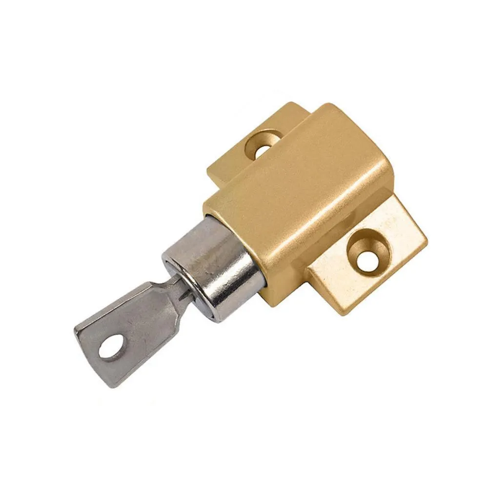 Security Keyed Patio Door Lock - Brass