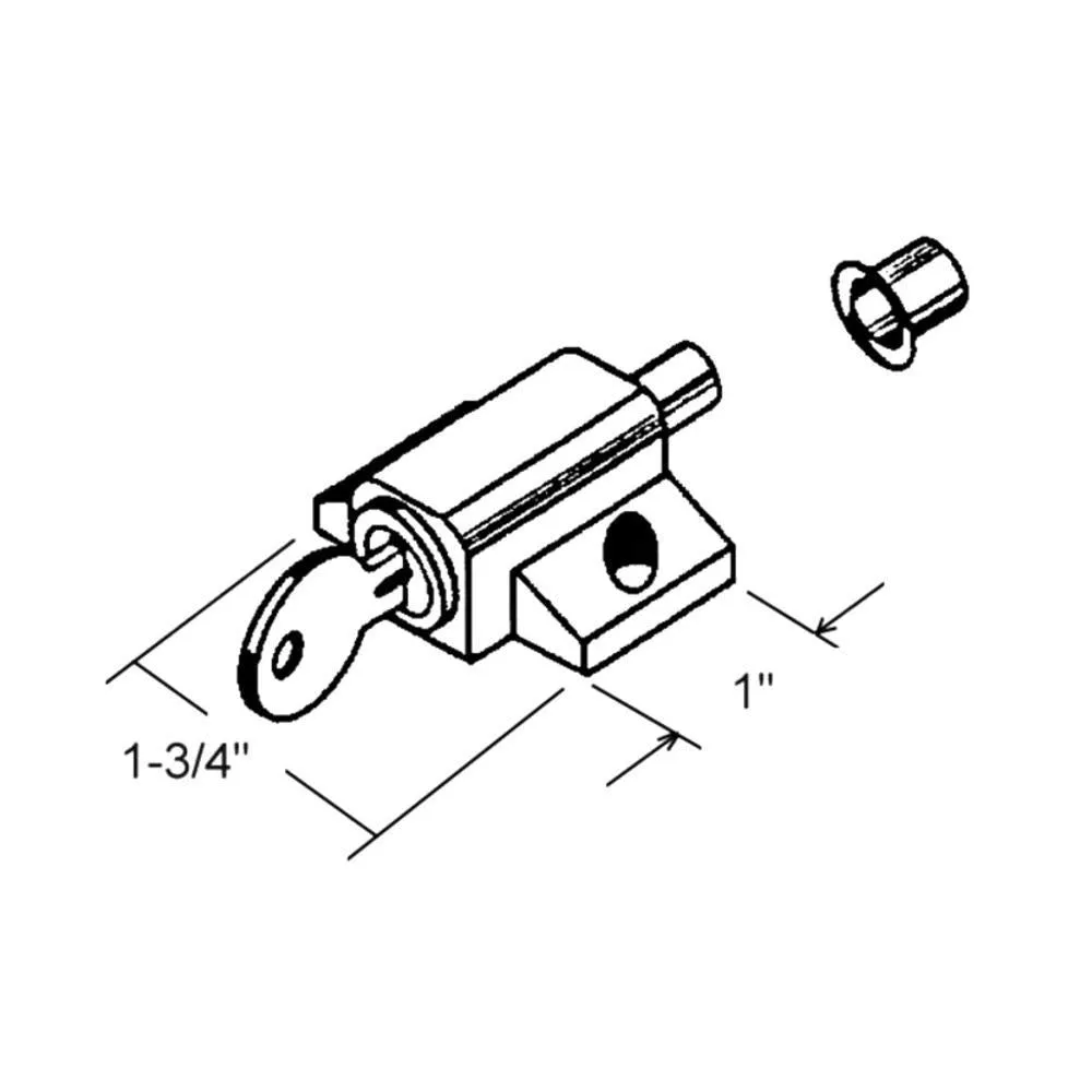 Security Keyed Patio Door Lock - Brass