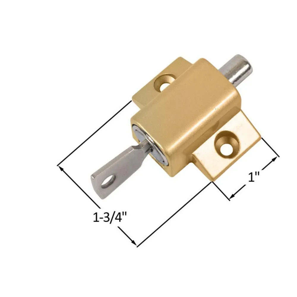 Security Keyed Patio Door Lock - Brass
