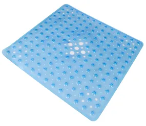 Shower Mat with Drain Holes 21" x 21" Blue