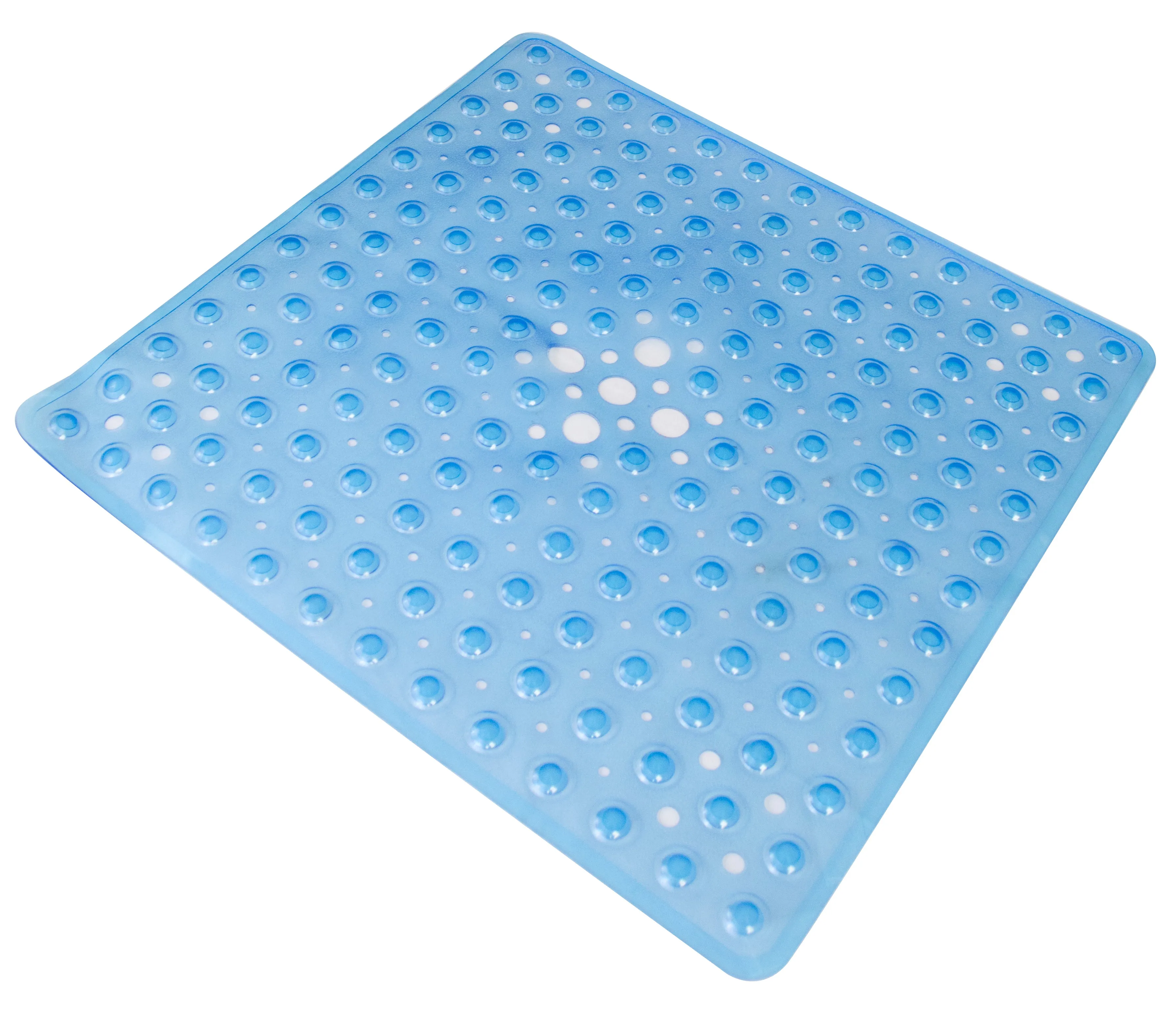 Shower Mat with Drain Holes 21" x 21" Blue