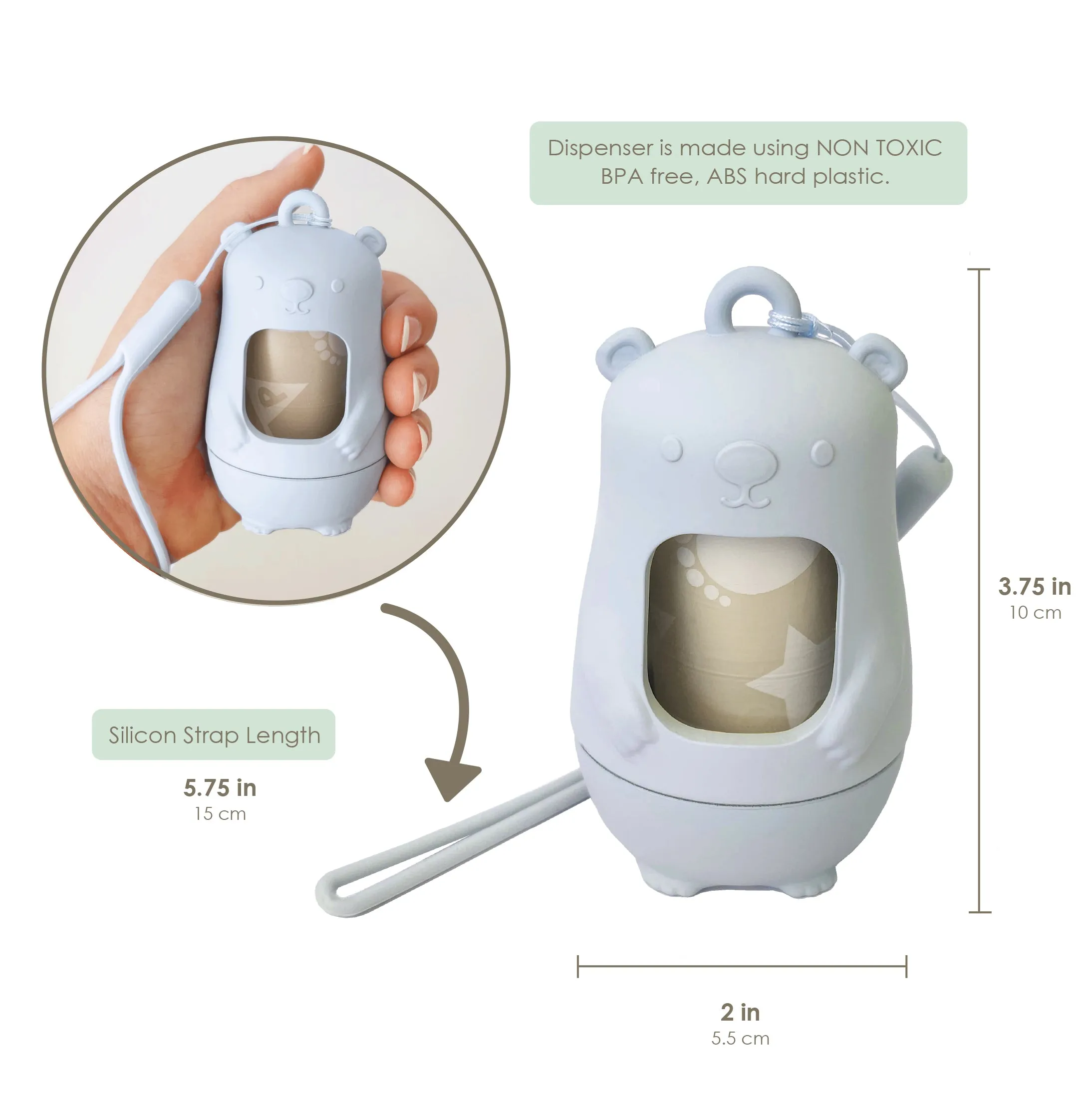 Teddy Bear Disposable Diaper Bag Dispenser | BABY BLUE