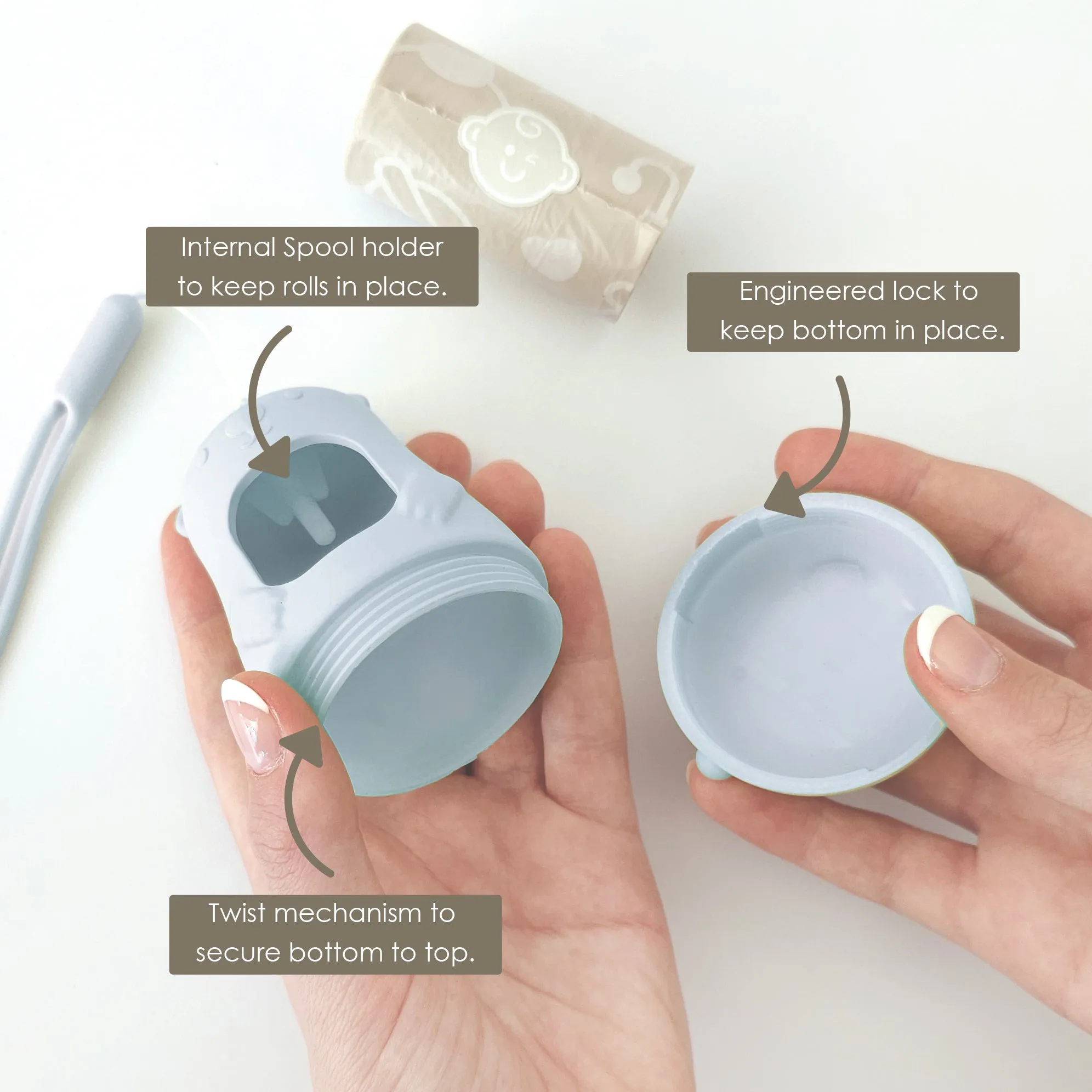 Teddy Bear Disposable Diaper Bag Dispenser | BABY BLUE
