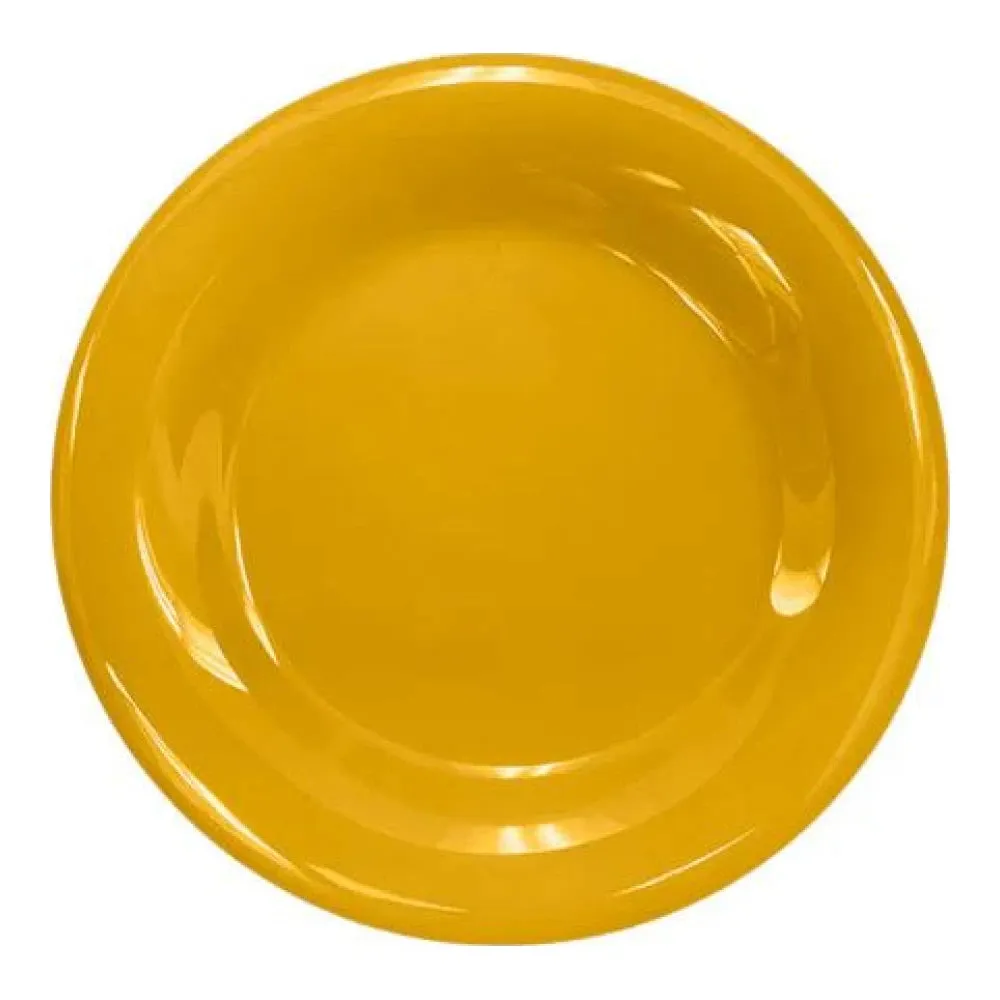 Thunder Group CR007YW 7-5/8" Melamine Wide Rim Plate Pack of 12