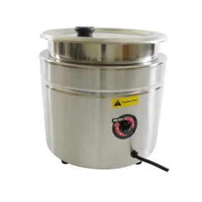 Thunder Group SEJ38000C  13.20" Stainless Steel 10.5 Qt Electric Soup and Food Warmer, 800W