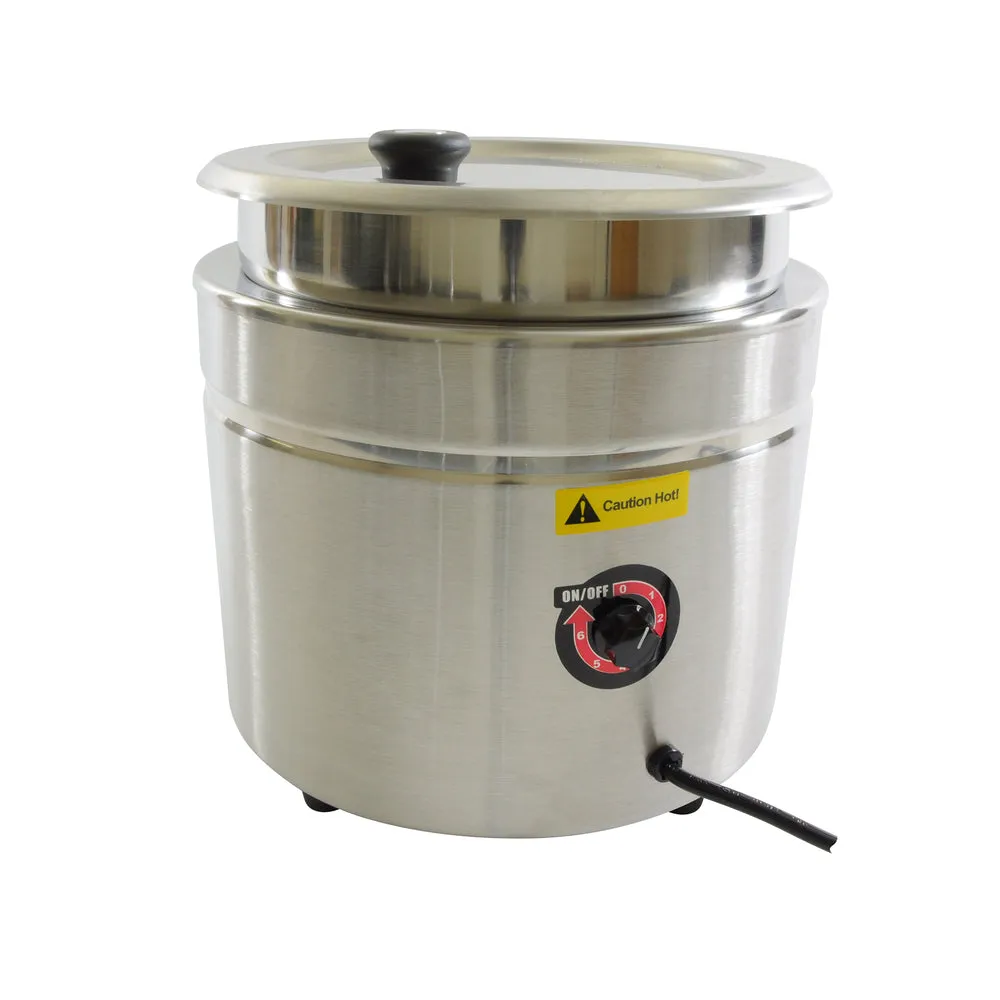 Thunder Group SEJ38000C  13.20" Stainless Steel 10.5 Qt Electric Soup and Food Warmer, 800W