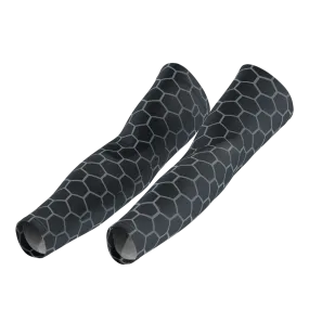 Unisex Black Honeycomb Quick Dry Cycling Arm-Warmers