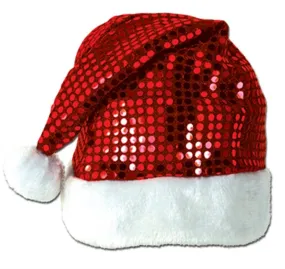 Wholesale Sequin-Sheen Santa Hat - 12 Units