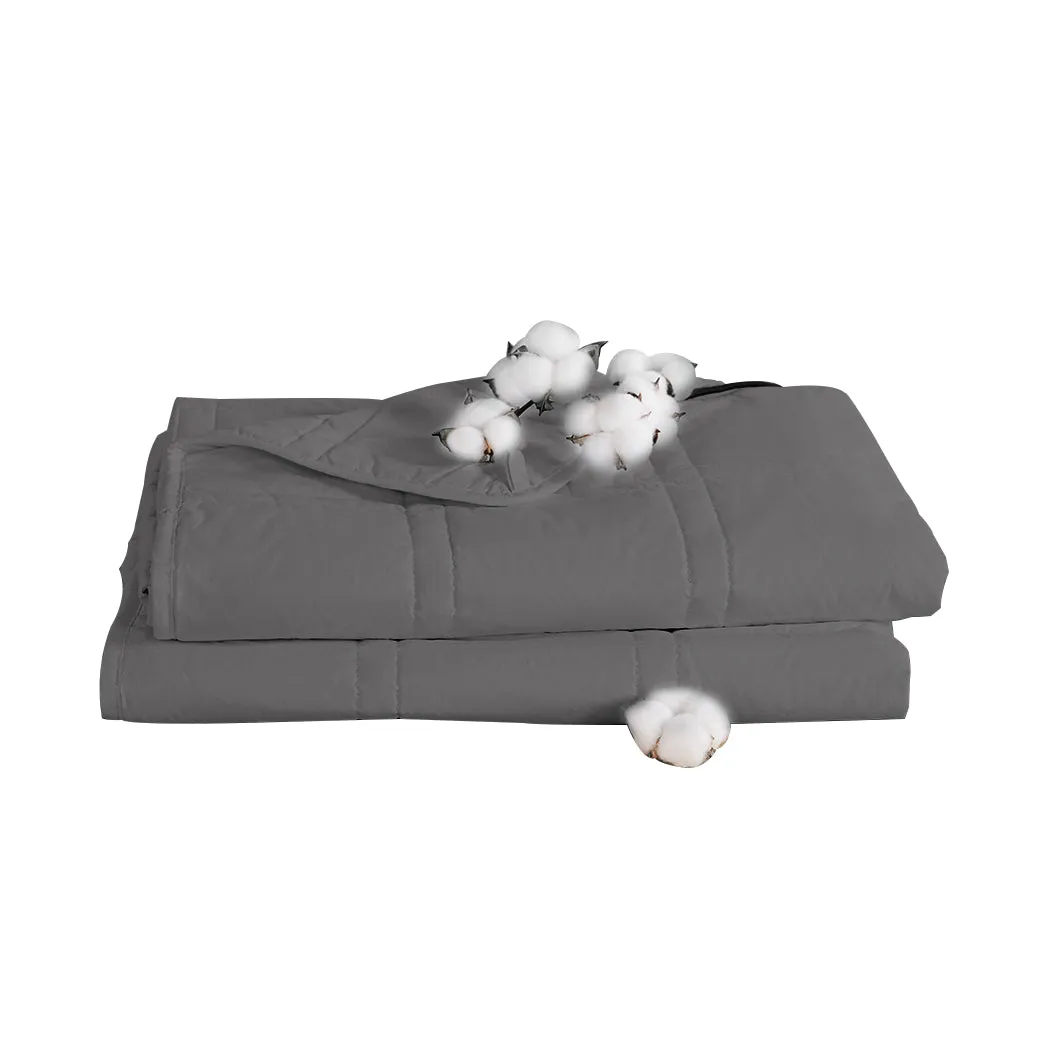 Wiley Weighted Soft Blanket Cotton Heavy Gravity Adults Deep Relax Relief 7KG - Grey