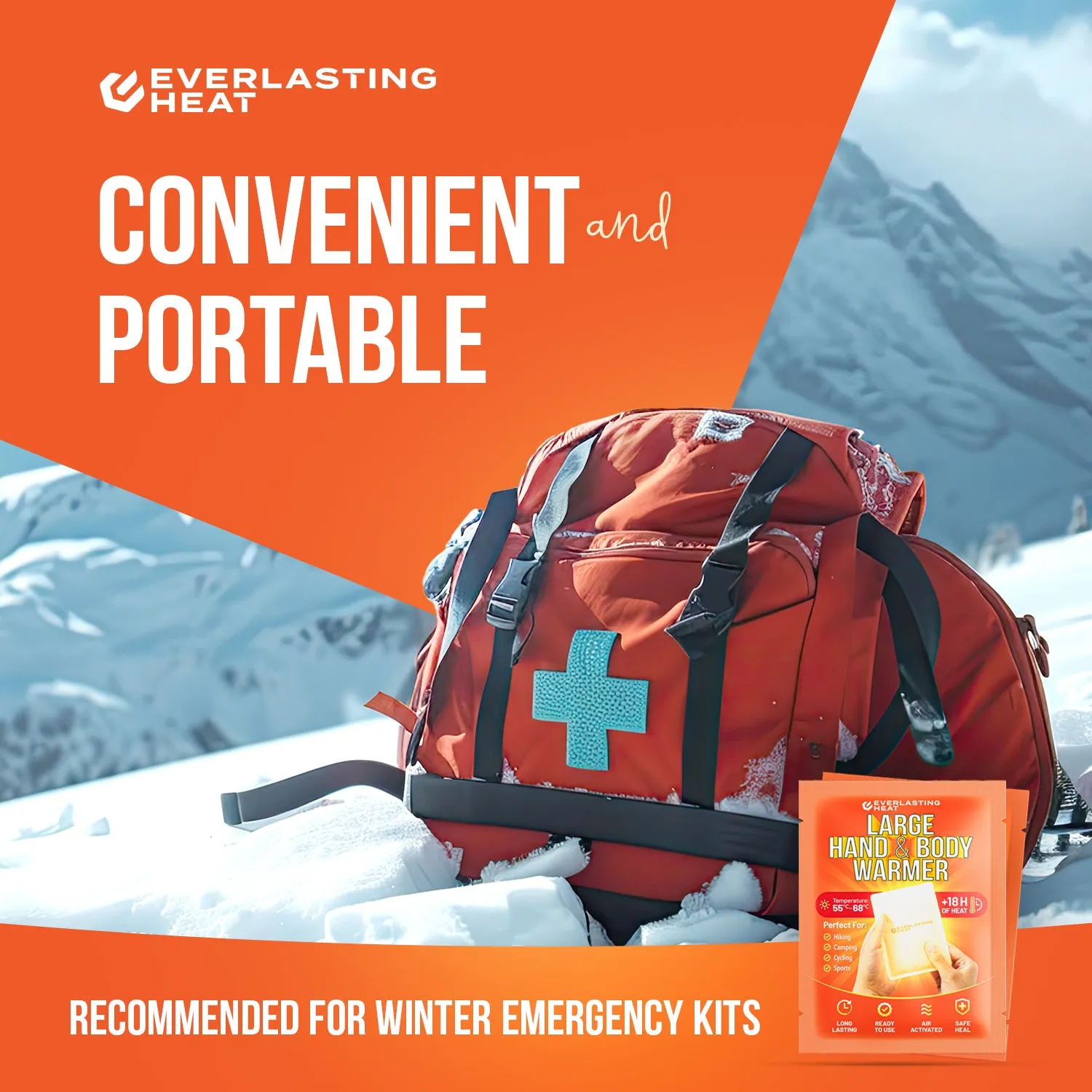 XL Hand Warmers & Body Warmers 40 Pairs - Up to 18 Hours of Long Lasting Warmth and Hot Hands - Easy Air Activation for Hands, Body and Feet - TSA Approved
