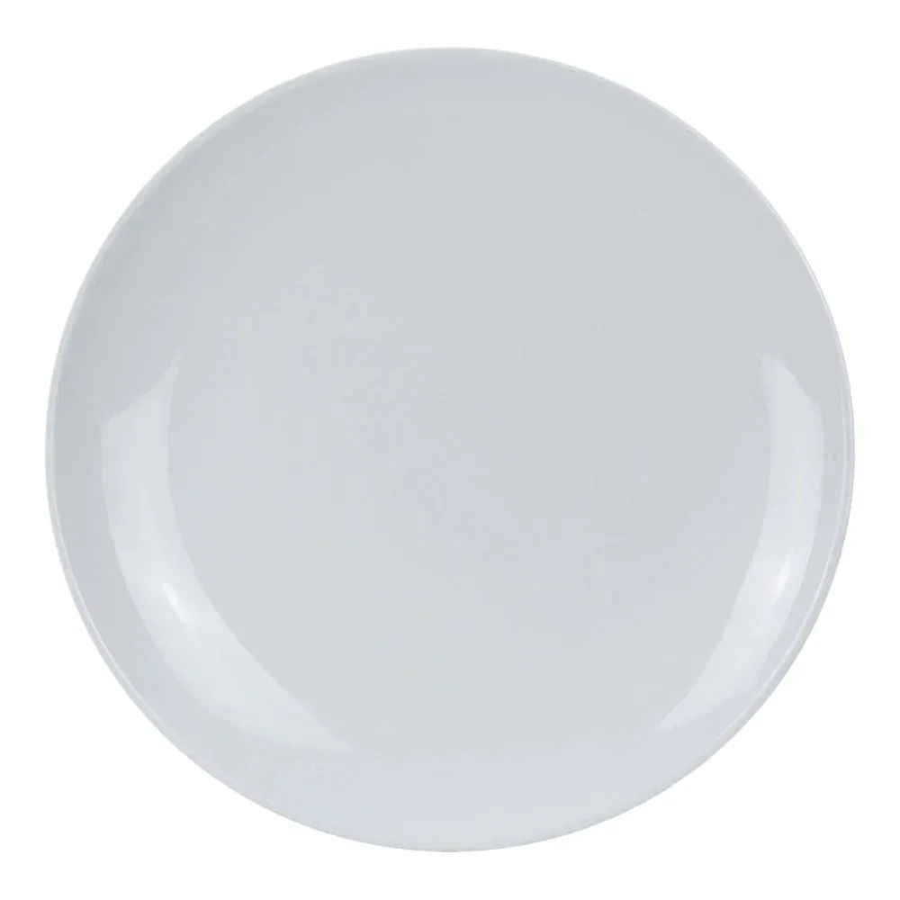 Yanco CO-107 Coupe Pattern Round Plate, 7" Diameter, Melamine, White Color, Pack of 48
