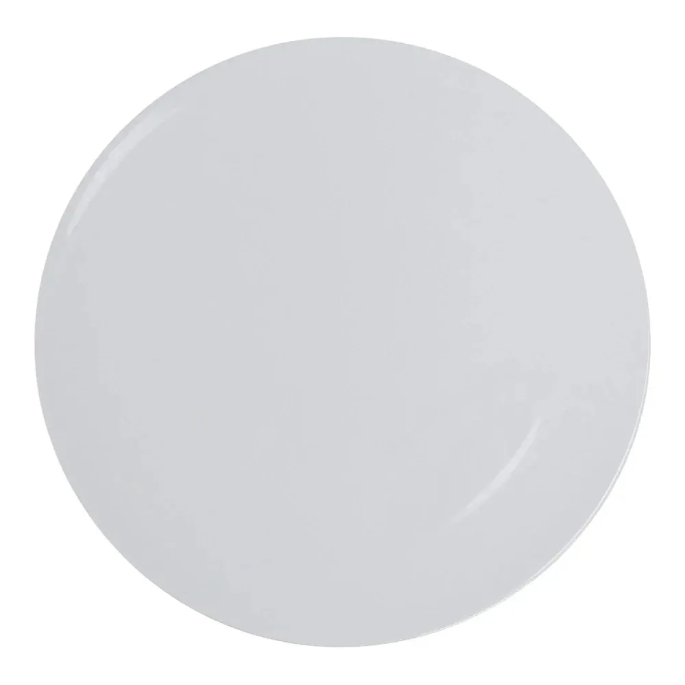 Yanco VE-110 10 1/2" White Melamine Round Venice Pizza Plate, Pack of 24