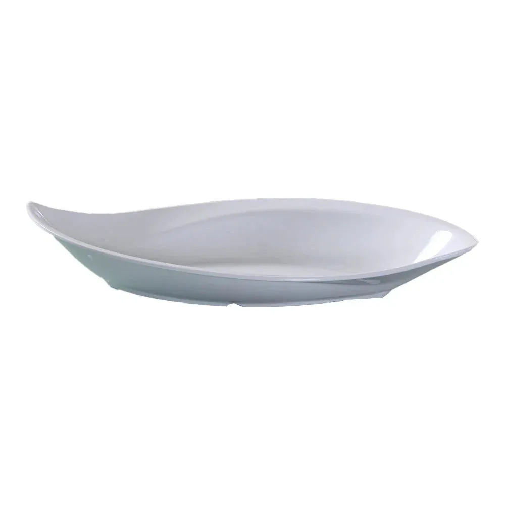 Yanco VE-516 30 Oz White Melamine Venice Plate, Pack of 12