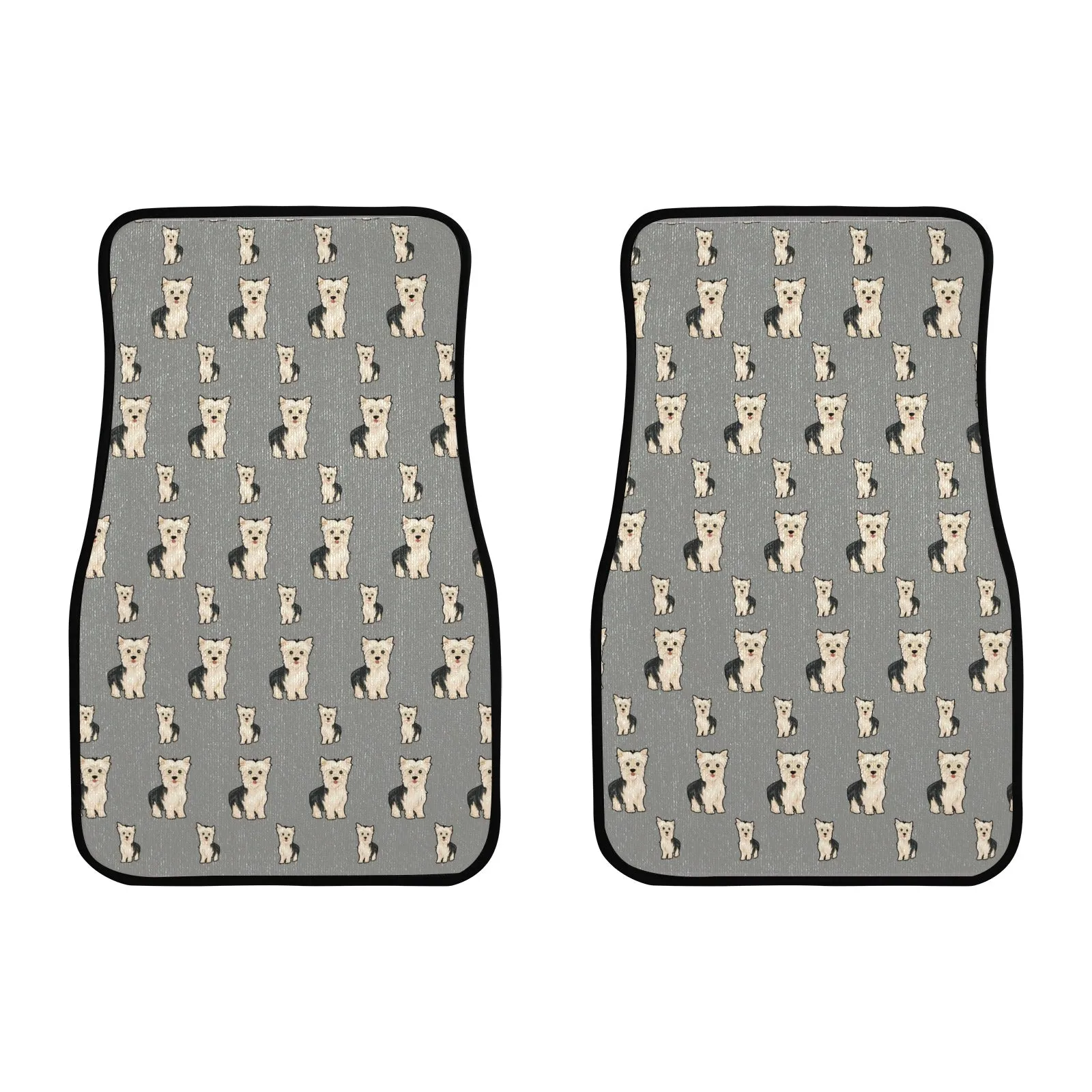 Yorkie Car Mats (Set of 2) Front Grey
